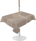 Warm Taupe Line Art Rectangle Outdoor Tablecloth, Waterproof Table
