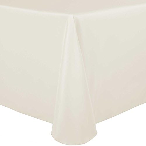 Ultimate Textile 70 x 104-Inch Oval Polyester Linen Tablecloth, Ivory