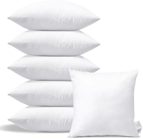 OTOSTAR Pack of 6 Throw Pillow Inserts, 20 x 20 Square Cushion Inner