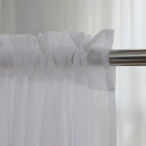PHILEASY Window Sheer Ivory Curtains 108 Inches Long 2 Panels Ivory