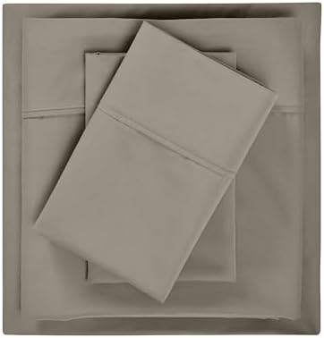 Superior Cotton Blend 600 TC Deep Pocket Sheet Set, Queen, Grey