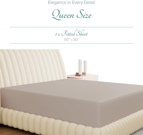 Carressa Linen Egyptian Cotton Fitted Sheet Queen Size - Luxury 800