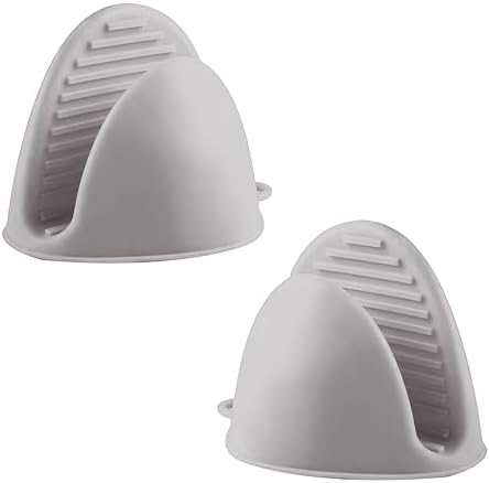 1 Pair Gray,Mini Silicone Oven Gloves, Mini Finger Protector Pot
