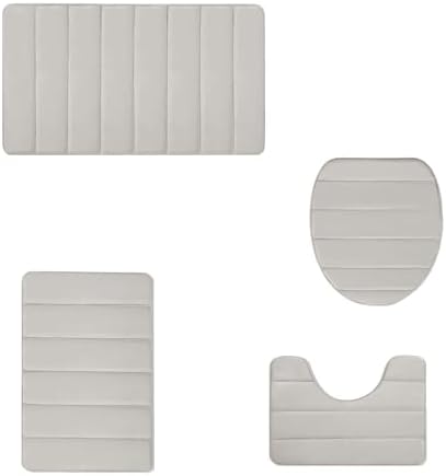 4 Pieces Sets Bathroom Rugs Toilet Mats Memory Foam Bath Mat Set Water