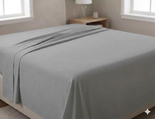 Oversized Cotton Percale Flat Sheet Only for Full Bed (102” x 112”)