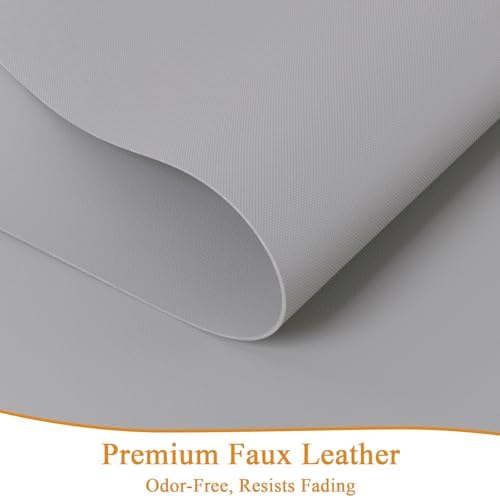 SHACOS Placemats Set of 6 Faux Leather Vinyl Place Mats, Grey