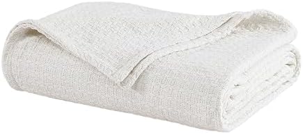 Grand Hotel Lightweight King Blanket, 100% Cotton, Ivory