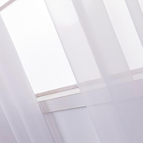 BOYOUTH Solid Color Sheer Voile Curtains,Grommets Window Gauze for