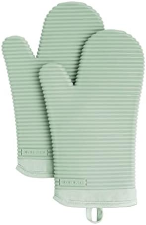 KITCHENAID Ribbed Soft Silicone Oven Mitt 2-Pack Set, 7.5"x13"