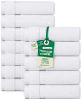 SALBAKOS 12-Piece 100% Turkish Cotton Washcloths and Face Towels