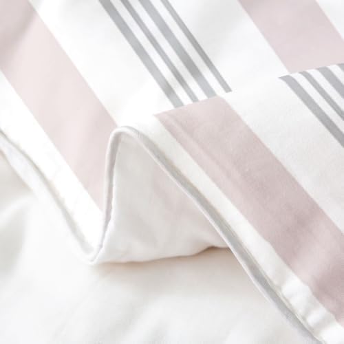 Feelyou Gray Stripes Duvet Cover 100% Cotton King Size Boys Girls