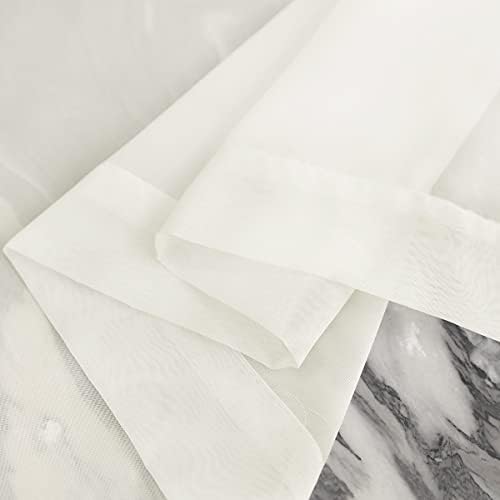 LONGTAI Window Beige Sheer Curtains 120 Inches Long 2 Panels Sheer