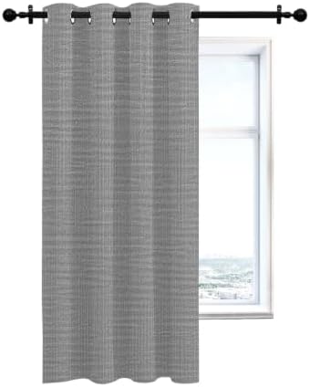 Slate Gray Curtains 63 inches Long for Living Room Bedroom Rustic