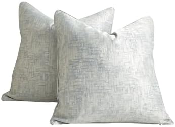 Ice Blue Throw Pillow Covers 18"x18" Square Pillow Covers, Set of 2