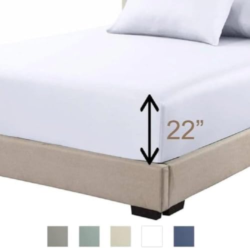 Percale Fitted Sheet, Extra Deep Pocket (22 Inches) Twin XL Size