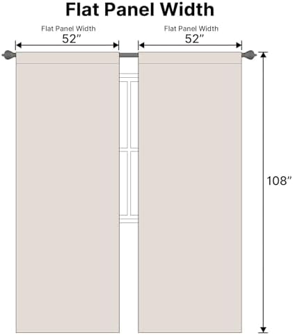 H.VERSAILTEX 100% Blackout Textured Curtains Back Tab 52x108 Stone