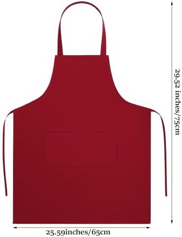 Dimeho Bib Aprons 12 Pcs Bulk, Mixed Color Commercial Apron with 2