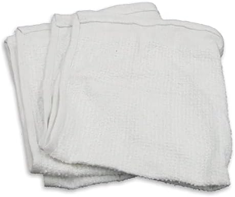 New White Terry Bar Towel, Low-Linting, 5 Pound Box