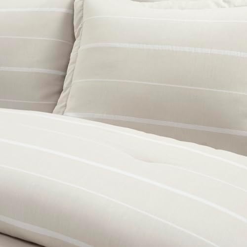 Lush Decor Classic Farmhouse Woven Striped Comforter King Size 3 Piece