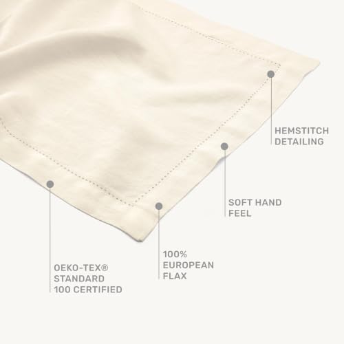 Solino Home 100% Linen Ivory Table Runner 108 Inches Long, 16 x 108 in