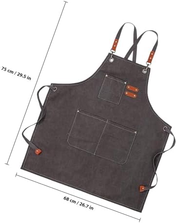 KALLORY Waterproof Canvas Apron Men and Women with Pockets Adjustable