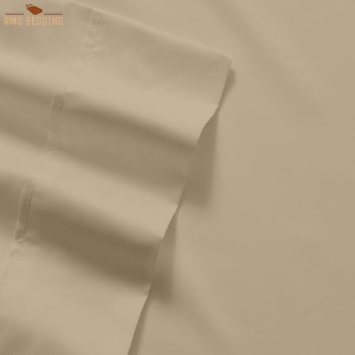 Cotton Home- 4 Pieces Queen Size Taupe Color Sheet Set – Fit Mattress