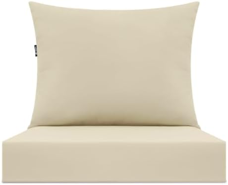 Favoyard Outdoor Chair Cushions Set, Beige, 24 x 24 x 4 inch