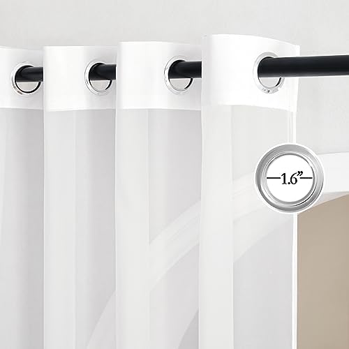 NICETOWN Sheer Curtains 120 inches Length for Windows, Grommet Top