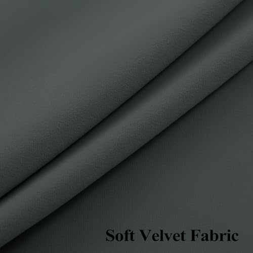 Frelement Full Blackout Velvet Curtains 84 inch Long Luxury Velvet