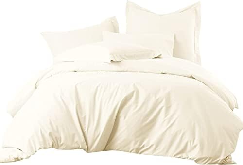 ARlinen Duvet Cover Twin 68X90 Size, Ivory Comforter Cover - Ultra