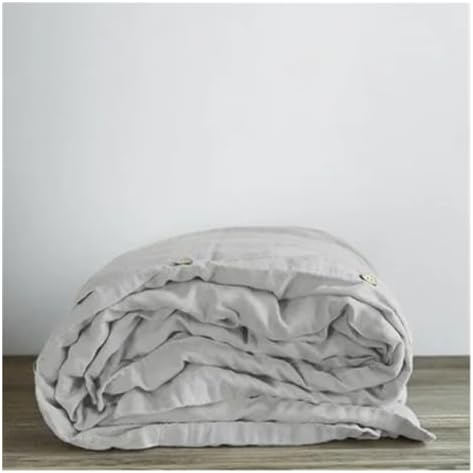 100% Linen Duvet Cover with Button Closures, Natural Flax Solid Colors