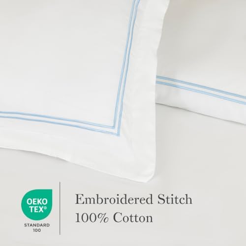 Dreamology White Duvet Cover Queen 100% Cotton Embroidered 3 Pieces