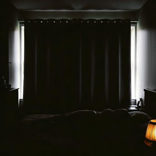 100% Blackout Curtains for Bedroom, 108 Inches Black Out Curtains for