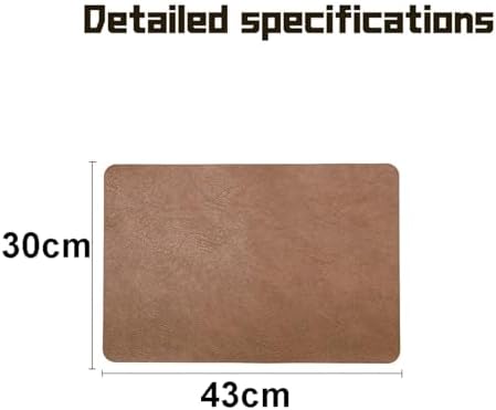 Faux Leather Placemats Set of 6, Double-Sided Two-Color Place Mats