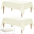 WIGENIUS 2 Pack Ivory Table Cloth Rectangle 60X102 Inch Tablecloth Fit