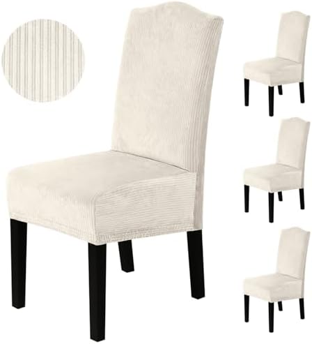 H.VERSAILTEX Velvet Dining Chair Covers Stretch Chair Covers for