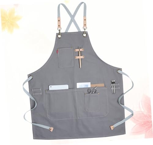 Nordic Industrial Style Canvas Apron with Pockets, Adjustable Fit