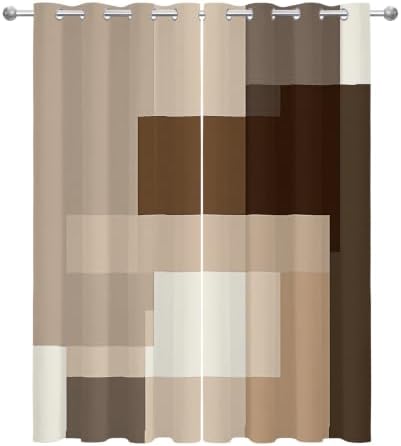 Brown Taupe Blackout Drapes for Bedroom 84 Inch Long