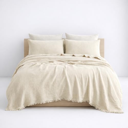 California King Summer Bedspread, 4-Layer Muslin%100 Cotton