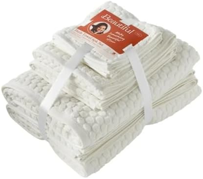 6 Piece Towel Set 100% Cotton, 2 Bath 2 Hand 2 Washcloths, Soft