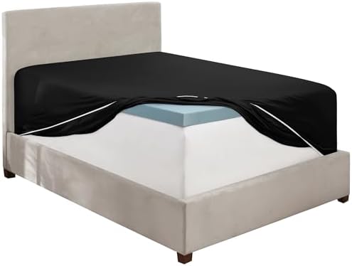 Hearth & Harbor Extra Deep Pocket California King Fitted Sheet, Black