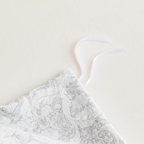 SUSYBAO Grey Paisley Floral Duvet Cover Queen 100% Cotton 3 Pcs Set