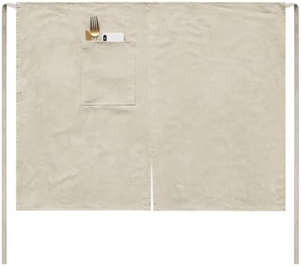 Cotton Linen Half Apron for Women Men Plain Adjustable Long Waist