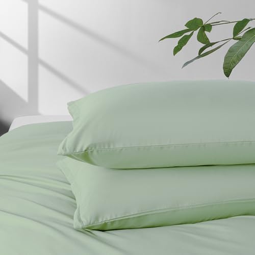 King Size Zipper Pillow Cases Set of 2,Light Sage Green,20x36 Inches