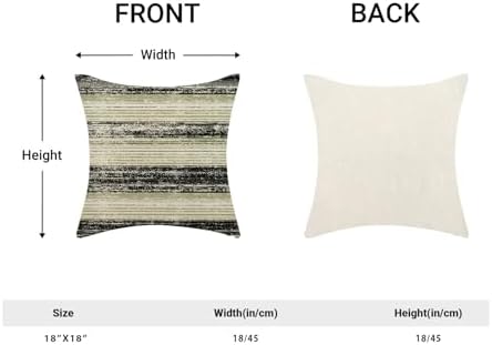Boho Pillow Covers 18x18 Set of 2 Geometric Sage Green Black Stripe