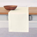 Solino Home Cotton Linen Table Runner Ivory Hemstitch, 14 x 120 in