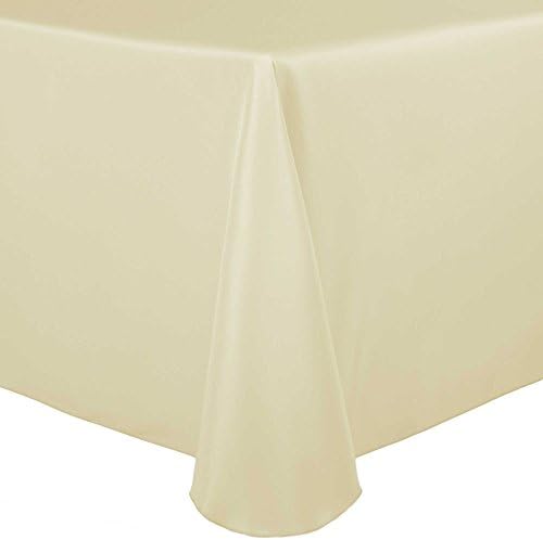 Ultimate Textile 52 x 70-Inch Oval Polyester Linen Tablecloth, Tan