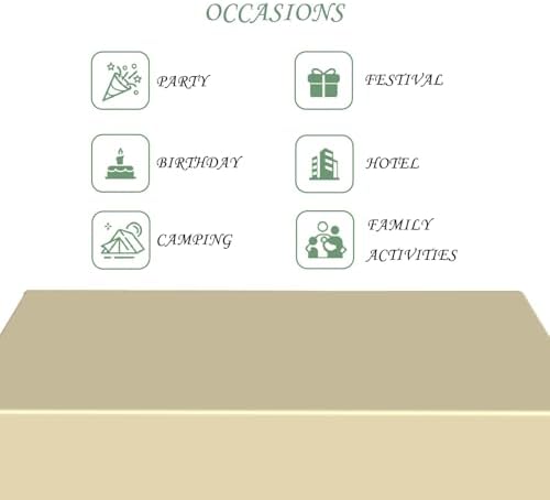 52x70 Inch Beige Rectangle Tablecloths Morandi Series Heavy Duty