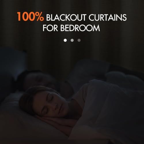 MIULEE 100% Blackout Curtains Linen Curtains & Drapes 84 Inch Oatmeal