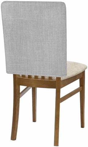 Gray Chair Back Covers Set of 6, Solid Grey Color Burlap Removable